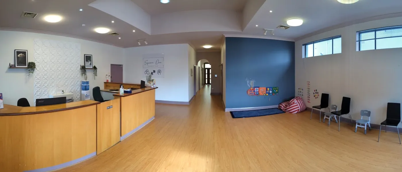 Bright, family-friendly reception and waiting area