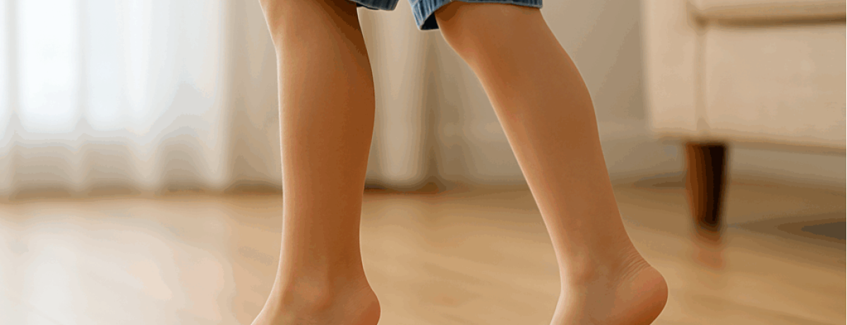 Toddler walking on their toes